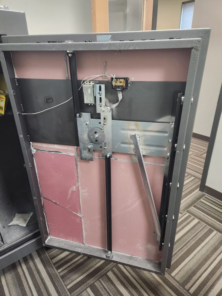 Inside a large safe
